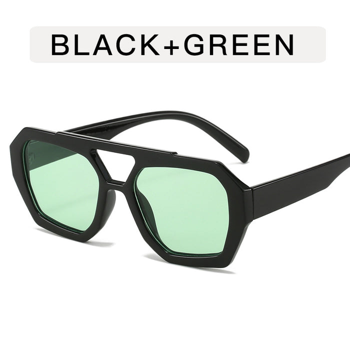 Wholesale Double-beam Retro Irregular Sunglasses Men's Women's Plain-made Women's