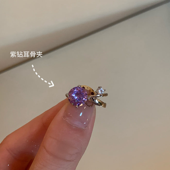 Wholesale Small Bulb Flash Zirconium Ear Clip Women's Earrings