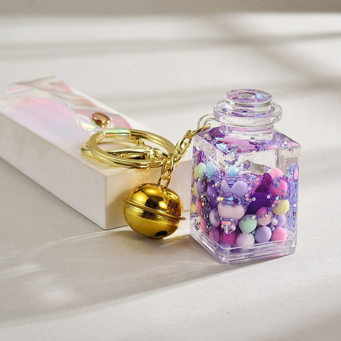 Wholesale Acrylic Bead-Filled Oil Bottle Pendant Keychain
