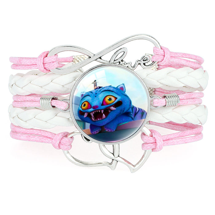 Wholesale KPOP Multi-layered Color-blocked Anime Character Crystal Bracelet