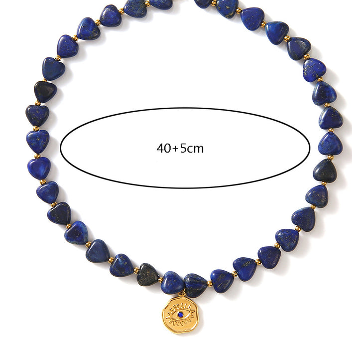 Wholesale Personalized and flamboyant style stainless steel Cuban chain wing heart necklace, natural stone necklace wholesale