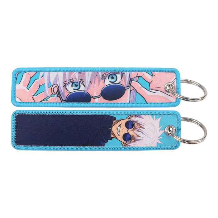 Wholesale  Woven Label Keychain Lanyard Office Id Badge Woven Fabric Accessory Pendant