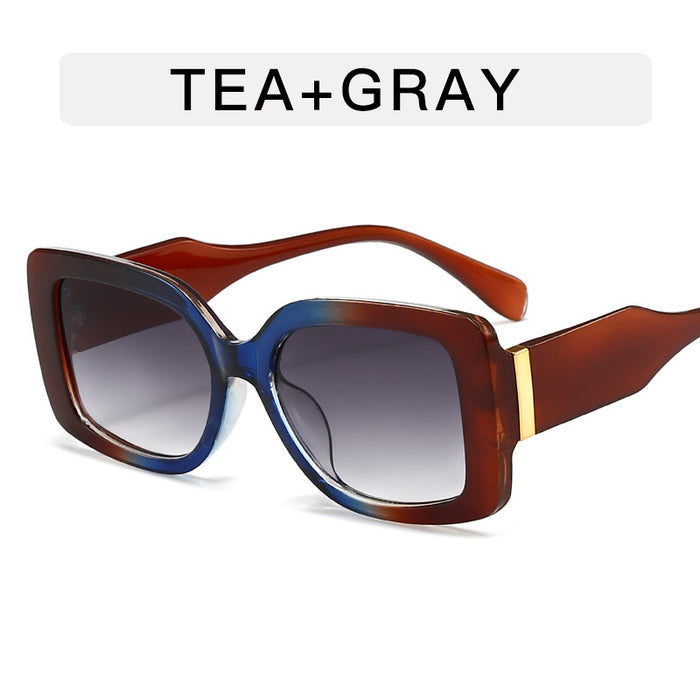 Wholesale Box retro sun personality gradient color high-end sunglasses large frame trendy street photography glasses