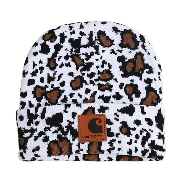 Wholesale Cow Leopard Print Acrylic Camouflage Wool Knitted Hat JDC-FH-Shengn002