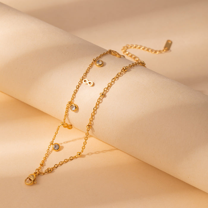 Wholesale Stainless steel fashion diamond bracelet flower geometric