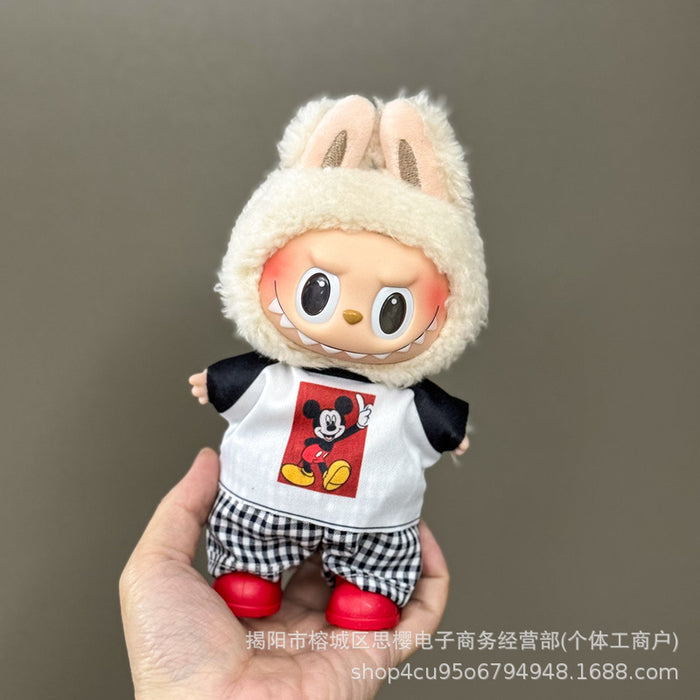 Wholesale 17cm Plush Doll Baby Clothes Cute Casual Affordable Set