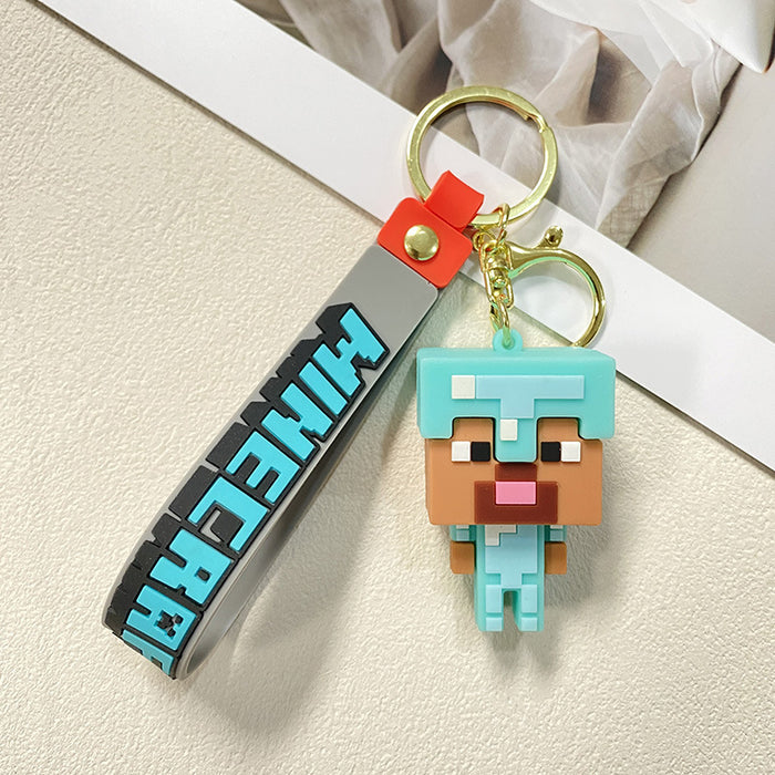 Wholesale Sandbox game keychain cube couple keychain bag pendant