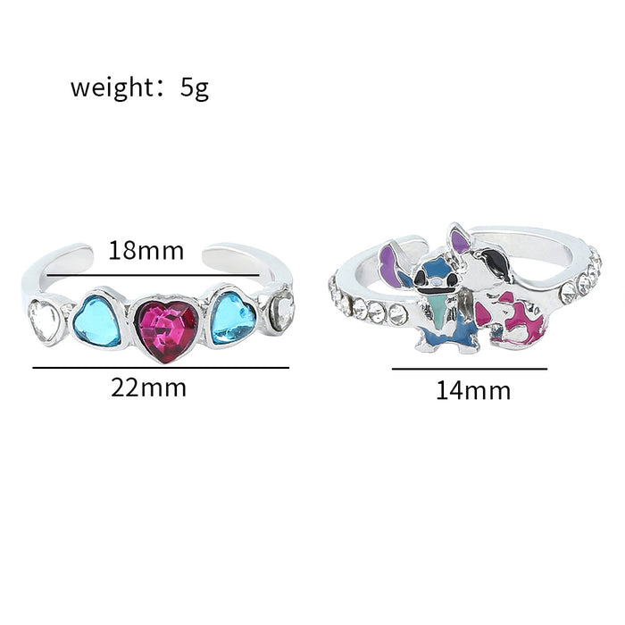 Wholesale Stitch Ring Couples A Pair of Stitch Love Rings Girlfriends Small Gift Ring JDC-RS-BS003