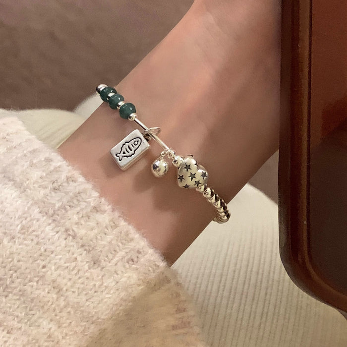 Wholesale Pure silver bracelet, bead, niche temperament, versatile accessory