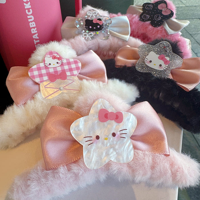 Wholesale Children' s Plush Grab Clip Cute Cat Hair Shark Clip Headwear Girl' s Back of Head Hair Grab