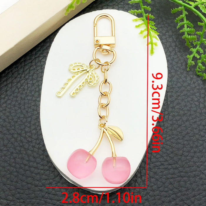 Wholesale Creative cherry-shaped enamel metal keychain