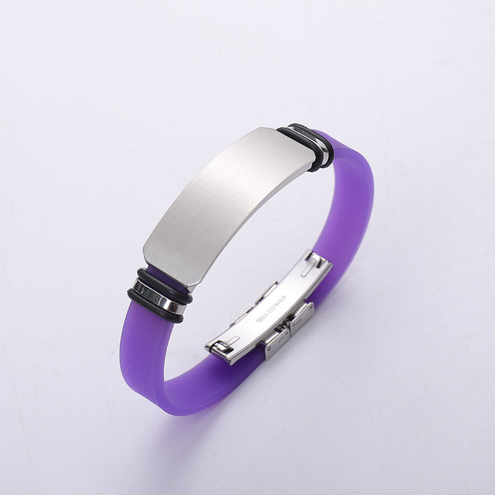 Wholesale Titanium steel personalized engraved sports basketball men's bracelet, silicone stainless steel couple bracelet