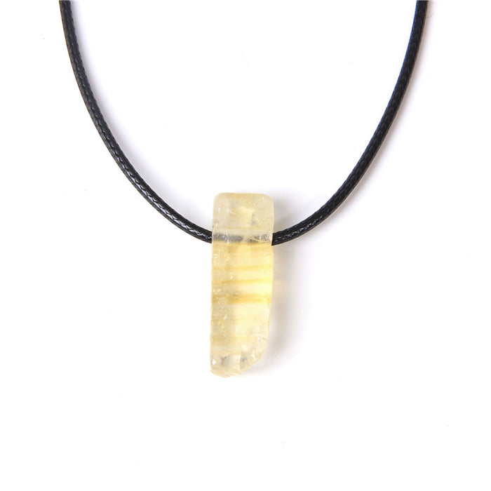 Wholesale Irregularly shaped raw stone flat tube pendant and stone bead necklace