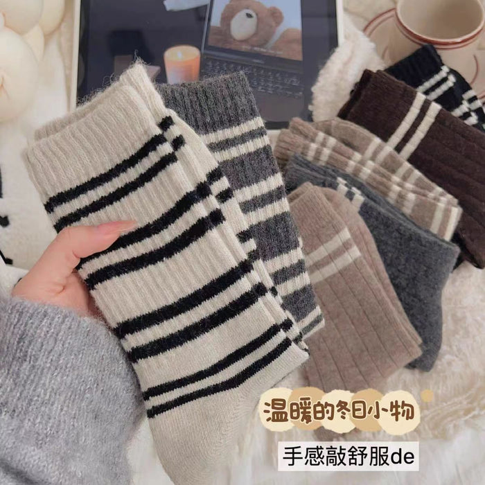 Wholesale Socks, mid length socks, striped socks, thick and warm, outer sports socks