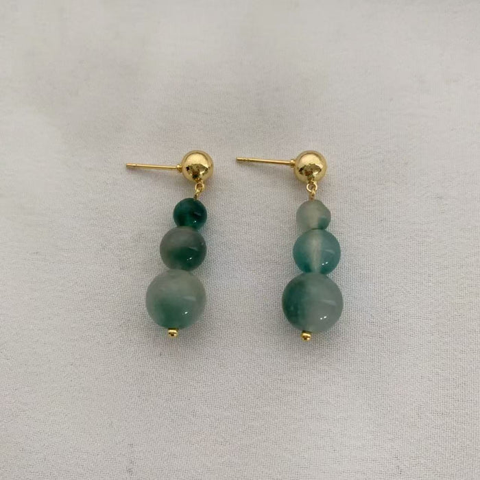 Wholesale Silver needle bead earrings earrings, fashionable, niche, high-end earrings