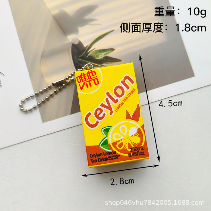 Wholesale Simulated boxed beverage bead chain pendant