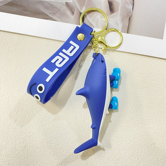 Wholesale Funny Abstract Animal Keychain Pendant Wooden Man Shark Bag Accessories Creative Gifts