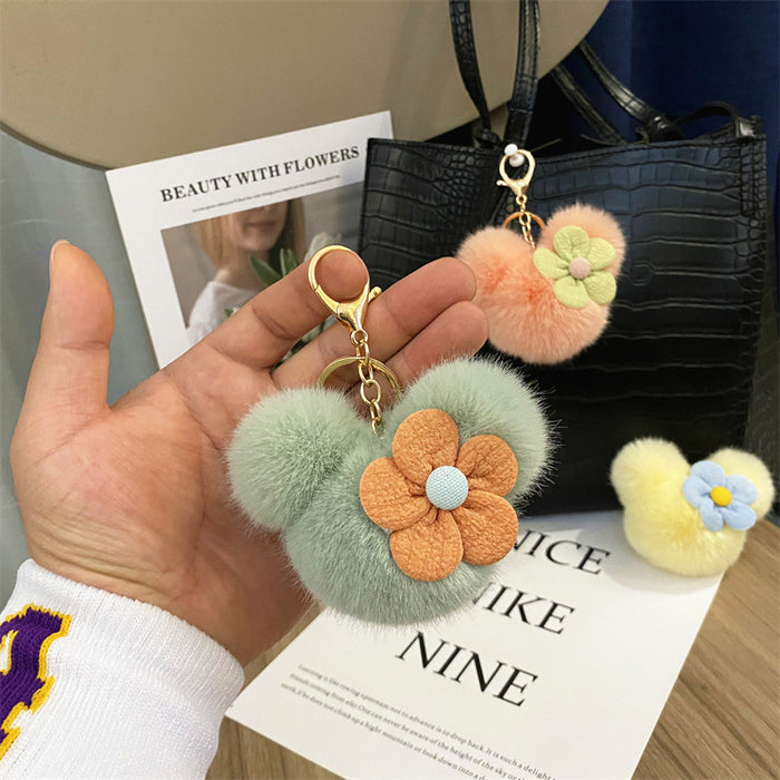 Wholesale Creative Cartoon Head Keychain Cute Plush Bag Pendant Car Key Chain Pendant Accessories Small Gift