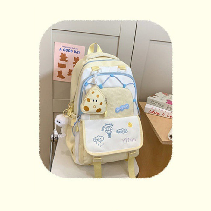 Wholesale Contrast color schoolbags, cute, lightweight, large-capacity, versatile backpacks for middle school and high school students