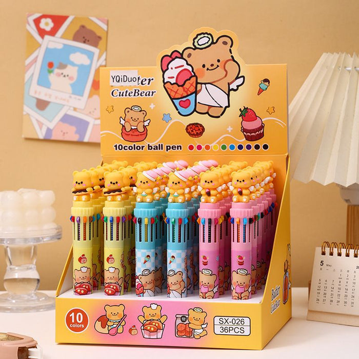 Wholesale Cute Cartoon 10-Color Clickable Ballpoint Pen