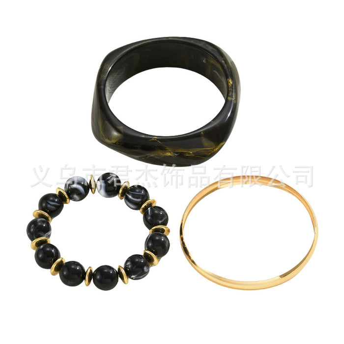 Wholesale Fashion bead set resin bracelet bracelet medieval geometric metal bracelet bracelet bracelet