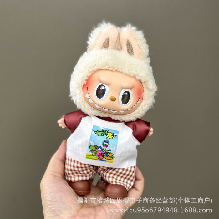 Wholesale 17cm Plush Doll Baby Clothes Cute Casual Affordable Set