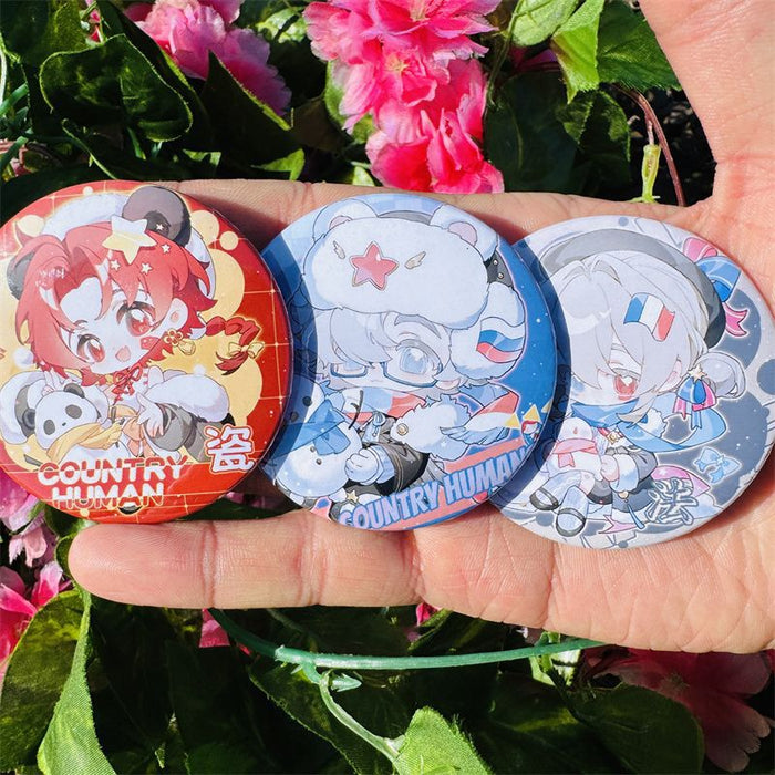 Wholesale Bright film 58mm tinplate badge