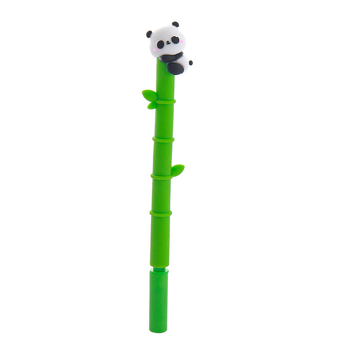Wholesale Cute Panda Bamboo Design 0. 5mm Gel Pen Plastic Barrel Stainless Steel Tip MOQ≥2