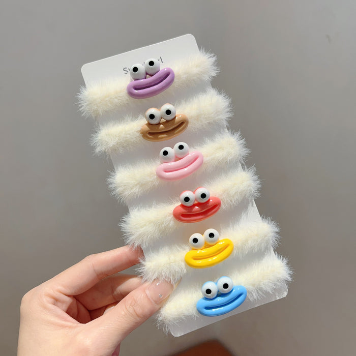 Wholesale Colorful Big-Eyed Monster Plush Hair Ring Thickeneded and Widened Towel Ring Plush Hair Rope Sweet Girl Heart Hair Rope Hair