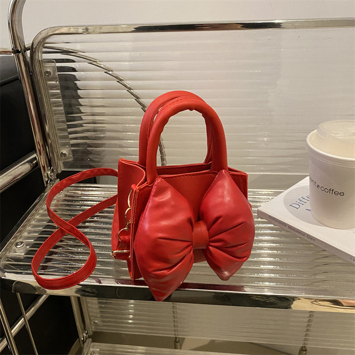 Wholesale Niche bow small bag, new mini hand-held small square bag, retro single shoulder crossbody bag