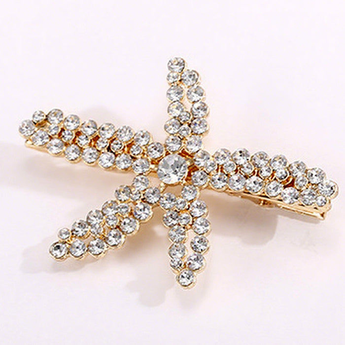 Wholesale Pearl Starfish Hairpin Top Clip Hairpin Inlaid with Rhinestone Starfish