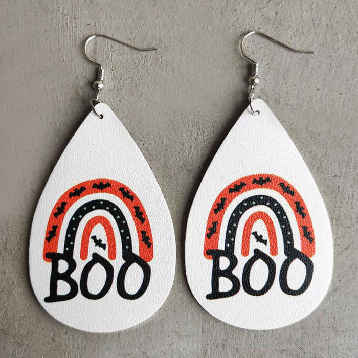 Wholesale Halloween Funny PU Leather Earrings JDC-ES-HeYi093