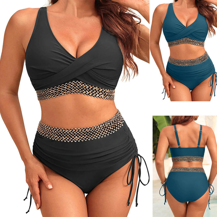 Wholesale New women's board strap split swimsuit bikini with rope tight swimsuit