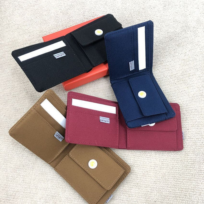Wholesale wallet card holder coin purse two fold short canvas