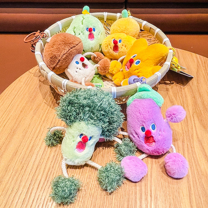 Wholesale Pull Scream Blue Flower Vegetable Plush Keychain