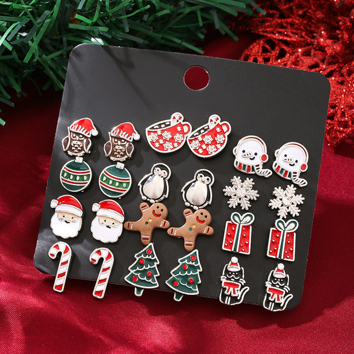 Wholesale Christmas earring combination cartoon cute  elk earring set