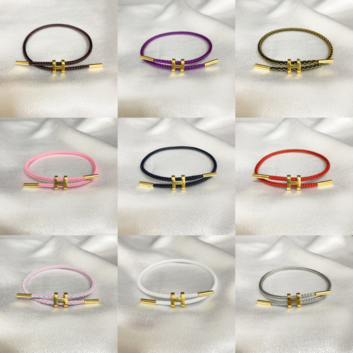 Wholesale I-Shaped Buckle Steel Wire Bracelet H Buckle Adjustable Titanium Steel Bracelet
