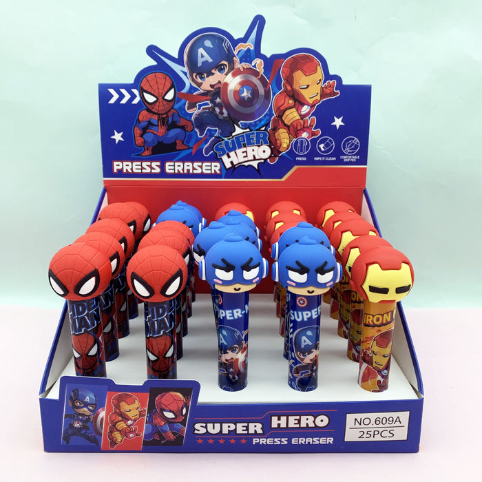 Wholesale Press-type eraser with a cartoon design and built-in crumb collector