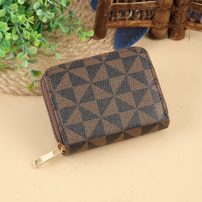 Wholesale Short Pattern Multi-card Slot Zipper Wallet JDC-WT-HNG003