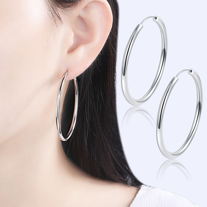 Wholesale Fashion earrings supply silver earrings diamond car flower earrings, oversized circle earrings