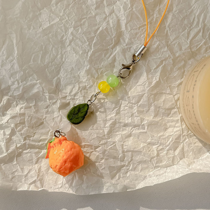 Wholesale Orange Phone Pendant Fruit Bag Pendant Keychain