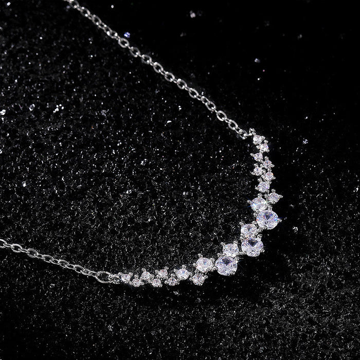 Wholesale gorgeous zircon full diamond pendant smile style women's necklace