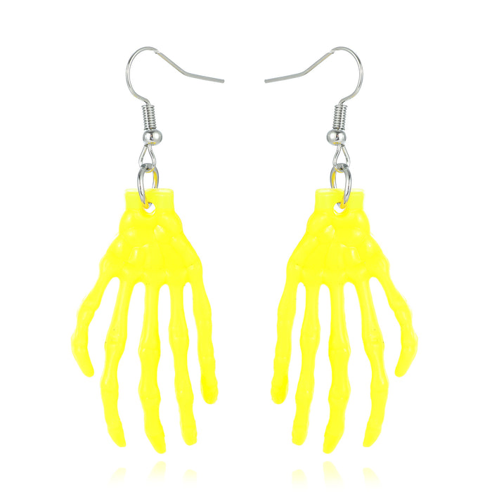 Wholesale Acrylic Skeleton Hand Earrings Horror Atmosphere  Tricky Bat Ghost Earrings
