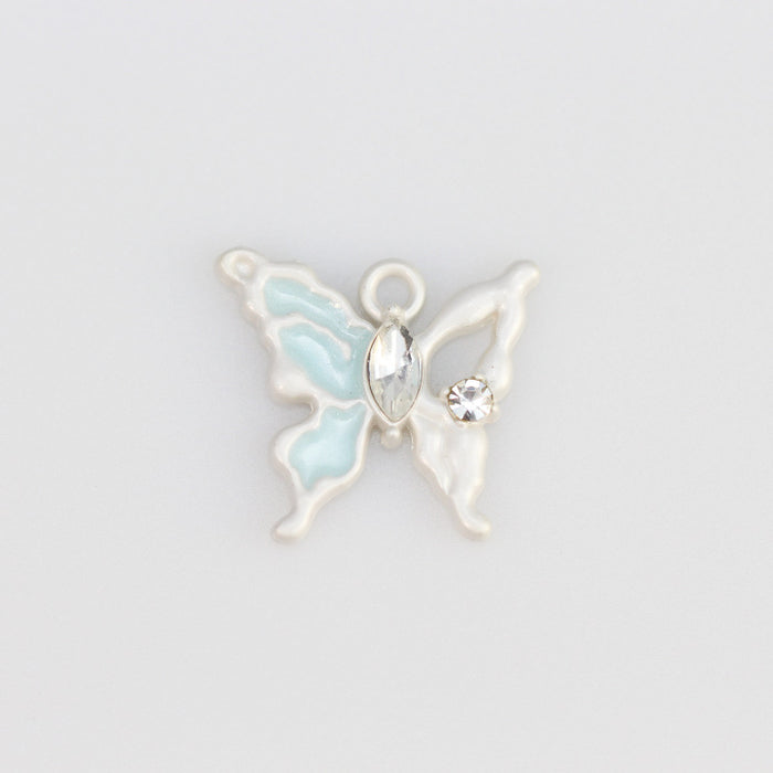 Wholesale Butterfly pendant alloy multi-color oil drop pendant bracelet necklace accessories DIY jewelry accessories