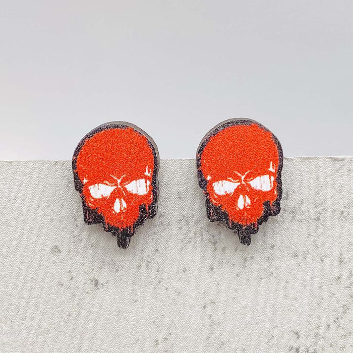 Wholesale  Earrings Horror Pumpkin Ghost Bat Wooden Earrings