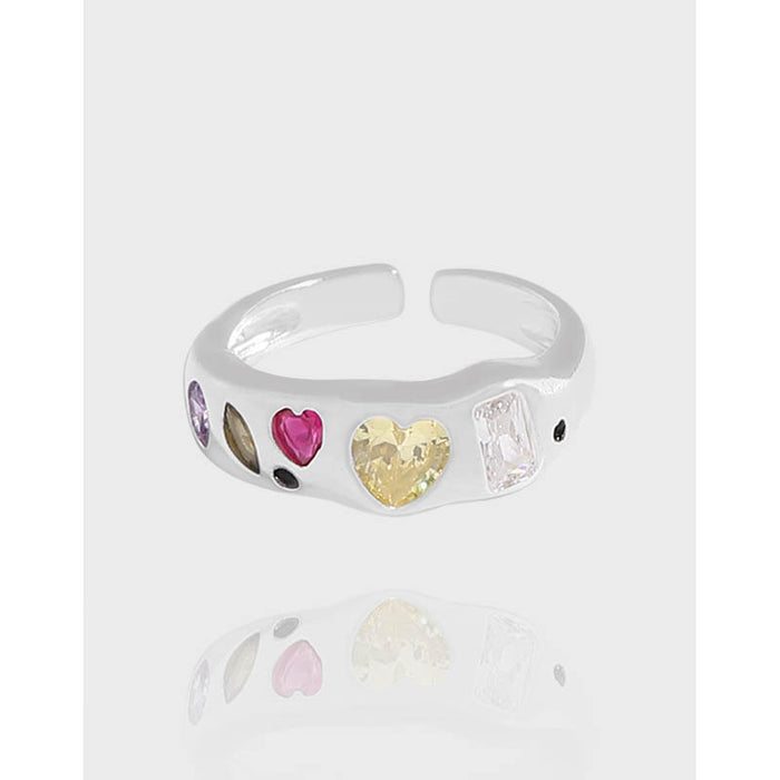 Wholesale Versatile design sense of light luxury, contrasting zirconia open ring, pure silver