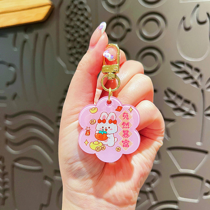 Wholesale Original Acrylic Text Card Keychain Cute Cartoon Snake Year Mascot Bag Pendant