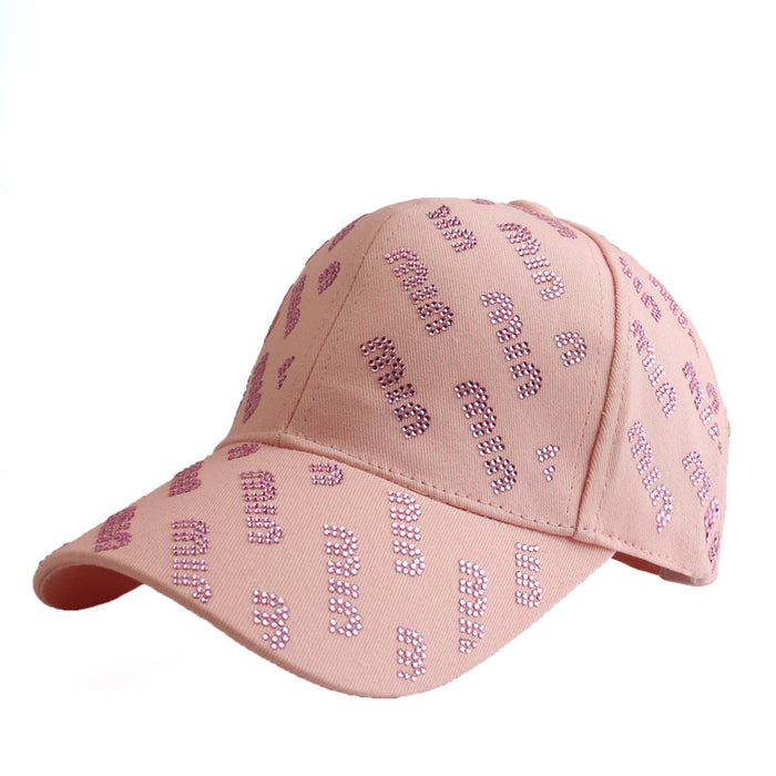 Wholesale Women' s outdoor baseball cap with rhinestone lettering