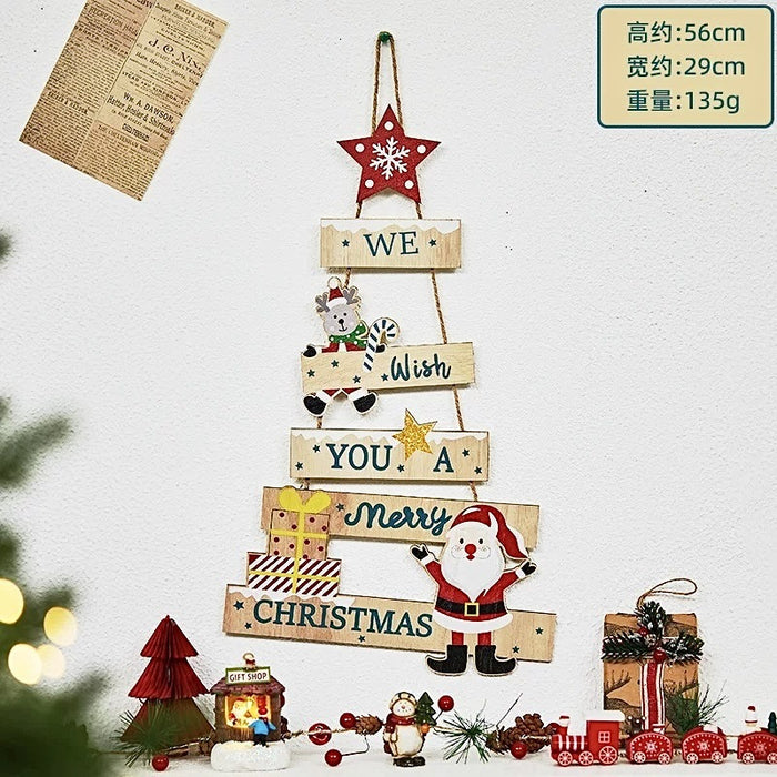 Wholesale Wooden crafts hanging signs for party Christmas decorations