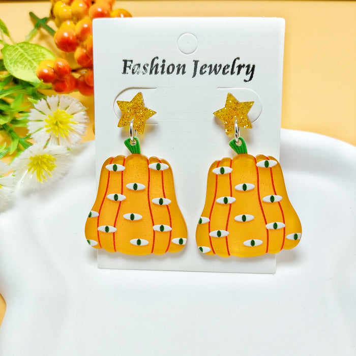 Wholesale Halloween Pumpkin Ghost Style Acrylic Earrings JDC-ES-QiYu003